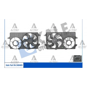 Fan Radyatör Transit Connect 2002-2013 / 1.8 Tdcı Davlumbazlı (Tek Motor) (Oem No:4T168C607Kc)
