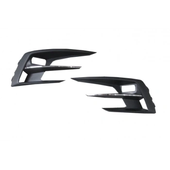 Renault Megane- 4- Sd- 2021-2024  Sis Lamba Kapağı Sağ/Sol Set/Sis Delikli/Siyah/Nikelaj Çıtalı (Tyg) (Oem No:261529724R)