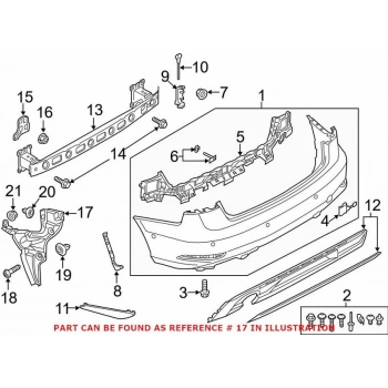 Vw A3 2013- Tampon Braketi Arka Sağ  (Oem No:8V5807378A)