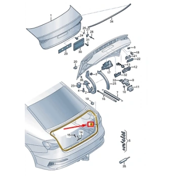 Vw A3 2020- Bagaj Kapak Fitili Kasadakı (Oem No:8Y5827705C)