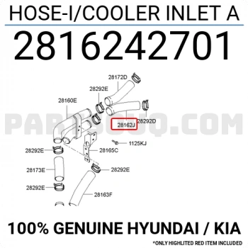 Kore H100 Kmy Dizel 2004- Turbo Hortumu  (Oem No:2816242701)