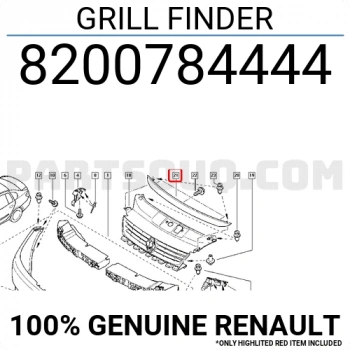 Renault Clio Thalia 2009- Ön Panjur Nıkelaj Çıtası  (Oem No:8200784444)