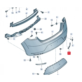 Vw Leon 2004-2013 Tampon Reflektörü Arka Sağ  (Oem No:1P0945106E)