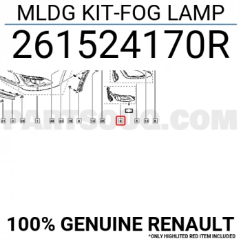 Renault Fluence 2009- Sis Far Çerçevesı Sol Sisli (Oem No:261524170R)