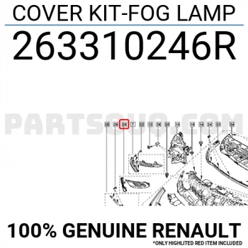 Renault Fluence 2009- Sis Far Çerçevesı Sol Sissiz (Oem No:263310246R)