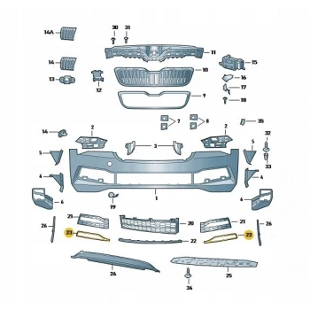 Vw Superb 2020- Sis Far Çerçevesı Sol-Sıyah (Oem No:3V0853767C)