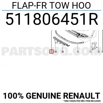 Renault Symbol 2017- Çeki Demirr Kapağı Ön  (Oem No:511806451R)