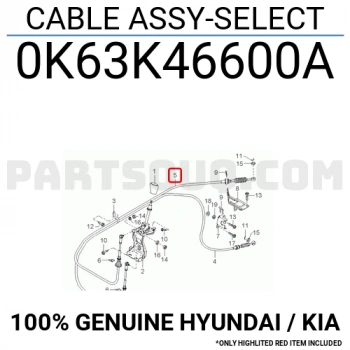 Kore Bongo 2 2,5 Dizel 2002-2004 Vites Teli Seçıcı (Oem No:0K63K46600A)