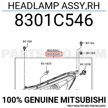 Japon Attrage (A13) Benzin 2014- Far Sağ  (Oem No:8301C546)