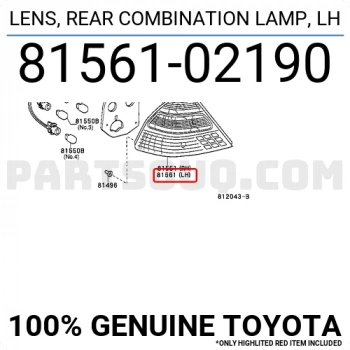 Stop Lambası Corolla 2002-2003 Sedan Duysuz Sol (Oem No:8156102190)