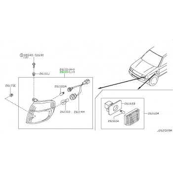 Japon Pıck-Up (D22) 2.7 D:3.2 Td 2000-2001 Sinyal Lambası Sol . (Oem No:26115Vj825)