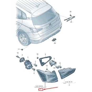Vw Aro An2016- Stop Lambası Dış Sağ  (Oem No:6F9945096B)