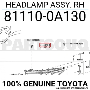 Japon Corolla Cross 22 - Far  (Oem No:811500A130)