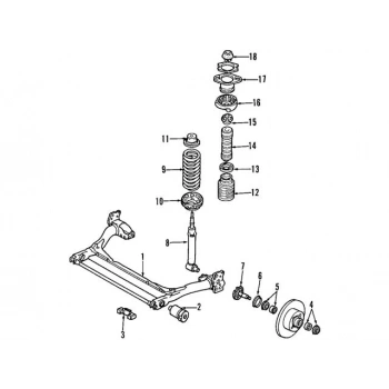 Vw A4  1997-2000 Amortisör Lastiği Arka  (Oem No:8D0512131L)