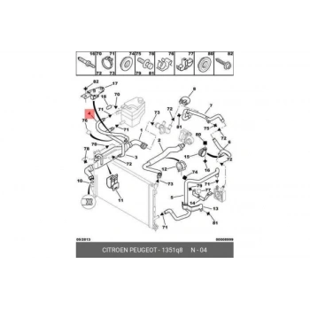 Psa 406 2.0I 16V 1999- Radyatör Yedek Su Depo Hortumu Üst (Oem No:1351Q8)