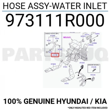 Kore Accent Iv / Rio Iıı 1,4 1,6 Benzin 2010-2017 Kalorifer Hortumu Gırıs  (Oem No:973111R000)