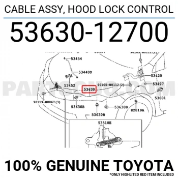 Tel Kaput Açma Corolla 2013-18 (Oem No:5363012700)