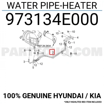 Boru Kalorifer Bongo 2,5 Tci 2004-2015 (Çiftli) (Oem No:973134E000)