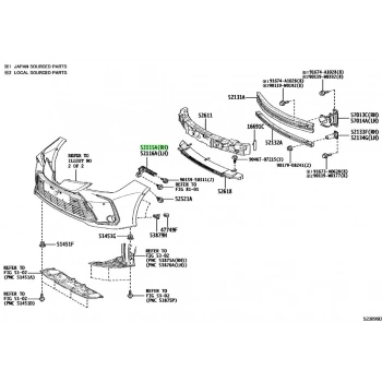 Tampon Braketi Sağ Ön Corolla 2019-24 (Oem No:5211502490)