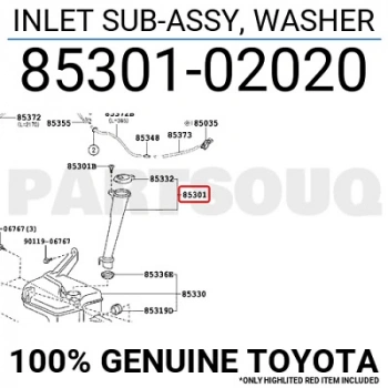 Cam Su Bidon Borusu Corolla E180-Ön 2013- (Oem No:8530102020)