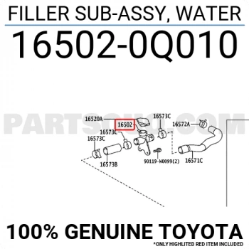 Boru Radyatör Su Giriş Yaris 1,3 Benzinli 2005-11 (Oem No:165020Q010)