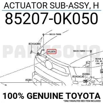 Robot Far Yıkama Hilux 2015-2021 Sağ   Sağ (Oem No:852070K050)