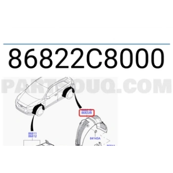 Çamurluk Davlumbazı İ20 2015-2019 Arka R (Oem No:86822C8000)