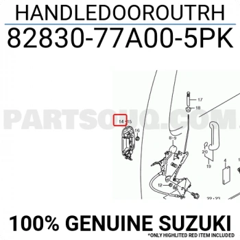 Kol Dış Açma Orta Kapı Siyah Carry 1998-04 (Oem No:8283077A005Pk)