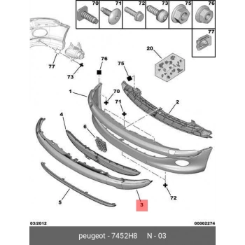 Psa 206 B.M 1999- Ön Tampon Kuşağı  (Oem No:7452H8)