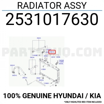 Radyatör Su Matrix 2006-2011 Dizel / Mt (Oem No:2531017630)
