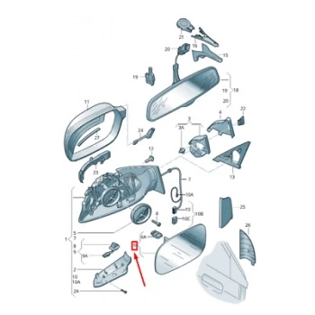 Vw  A3  A4 A5  2008 2015 Ayna Camı Sağ  (Oem No:8K0857536H)