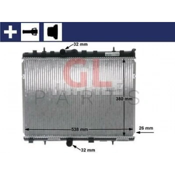 Radyatör Su  C-Elysee 2012 Sonrası / 301 2012 Sonrası / C2 2003-2009 / C3 Iı 2009-2016 / 207 2006-2012 / 208 2012 Sonrası / Crossland Brazıng (Oem No:1330P8)