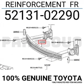 Tampon Demiri Corolla 2019-2021 / 2022 Sonrası Ön Alumınyum (Oem No:5213102290)