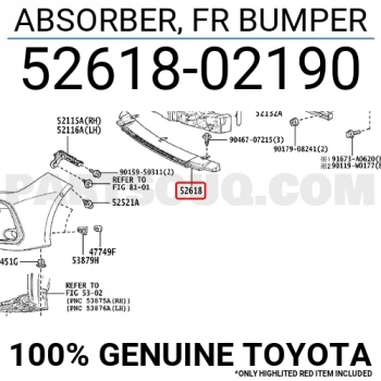 Tampon Alt Muhafaza Corolla 2019 Sonrası Ön Alt (Oem No:5261802190)