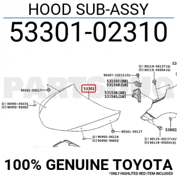 Motor Kaputu Corolla 2019 Sonrası (Oem No:5330102390)