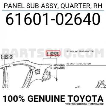 Çamurluk Corolla 2019 Sonrası Arka Sol (Oem No:6160102640)