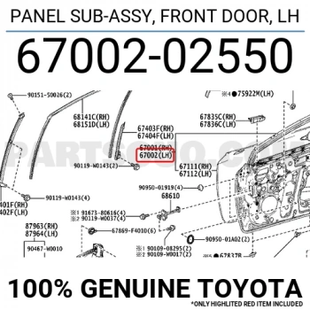 Kapı Corolla 2019 Sonrası Ön Sol (Oem No:6700202550)