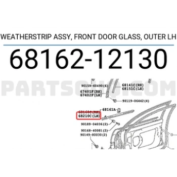 Cam Sıyırıcı Corolla 1993-1998 Ae101 Ön Xlı Siyah Sol (Oem No:6816212130)