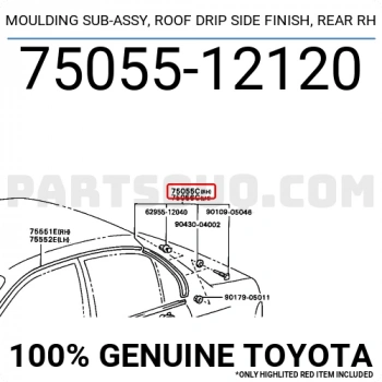 Tavan Çıtası Corolla 1993-1998 Arka Sağ (Oem No:7505512120)