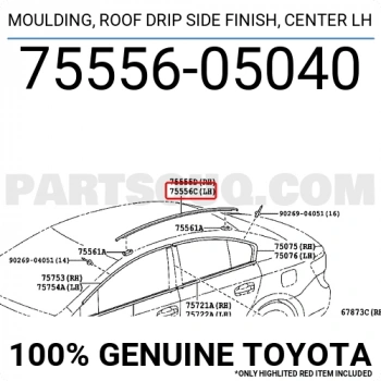 Tavan Çıtası Avensıs  2008 2012 Sol (Oem No:7555605040)