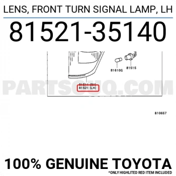 Sinyal Lambası Hilux 1998-2001 Krom Sol (Oem No:8152135140)