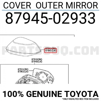 Ayna Kapağı Dış Corolla 2019 Sonrası Sol (Oem No:8794502933)