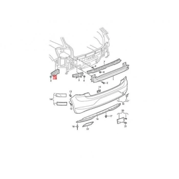 Tampon Bağlantı Braketi Polo 2018 Sonrası Arka Sol (Oem No:2G6807393B)
