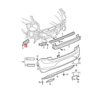 Tampon Bağlantı Braketi Polo 2018 Sonrası Arka Sağ (Oem No:2G6807394C)