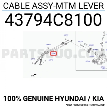 Tel Vites I-2020 2015-2019 1.2 Benzinli 5 Vites (Oem No:43794C8100)