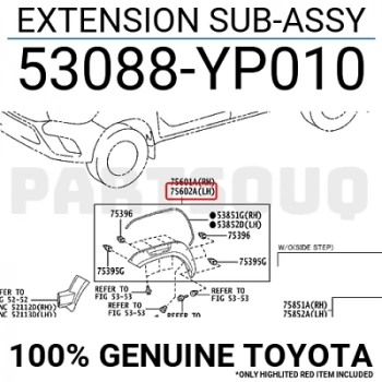 Dodik Çamurluk Hilux 2020 Sonrası Ön Sol (Oem No:53088Yp010)