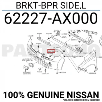 Tampon Bağlantı Braketi Micra Ön 2011-2014 Sol (Klips) (Oem No:62227Ax000)