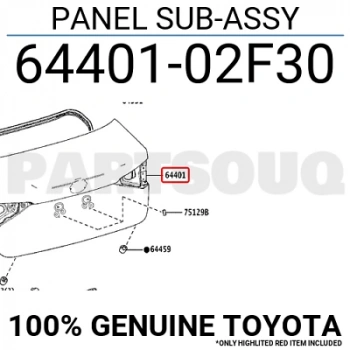 Bagaj Kapağı Corolla 19-2023 Sedan (Oem No:6440102F30)