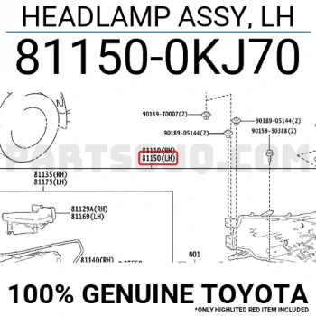 Far Hilux 2021-2023 Revo Merceksiz Sol (Oem No:811500Kj70)
