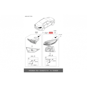 Stop Lambası Elantra 2016-2018 Ledli Dış Sağ (Oem No:92402F2110)